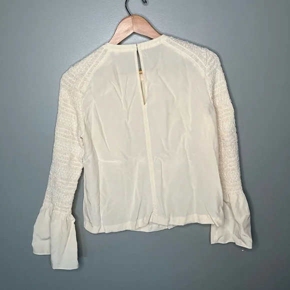 A.L.C. Sidra Silk Bell Sleeve Blouse - Ivory - Picture 4 of 12